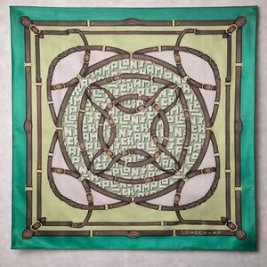 Longchamp 100% Silk Scarf | New With Tags | 34″ × 34″